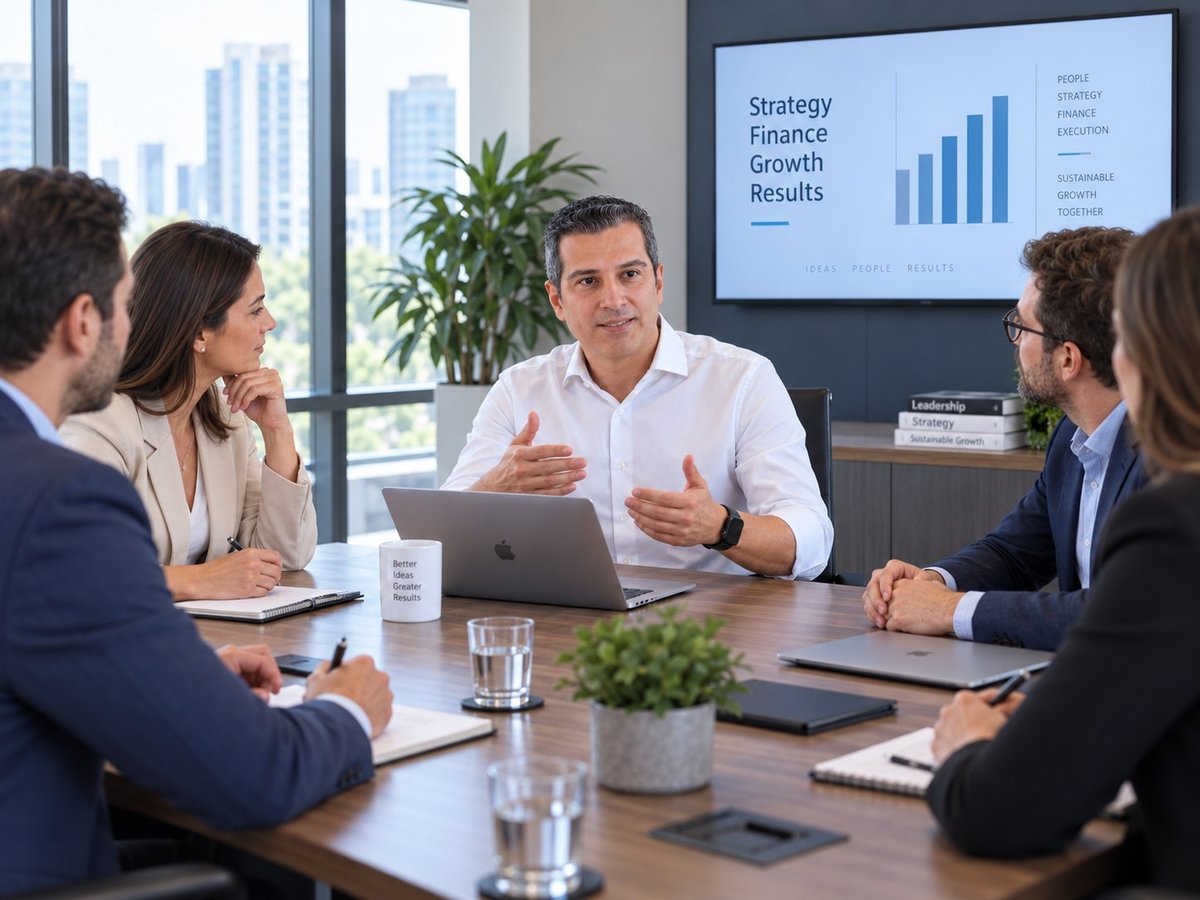 Carlos Segovia facilitando una sesión estratégica con un equipo directivo
